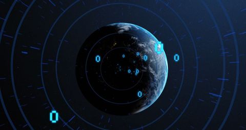 Binary Code Circling Earth Signifying Global Digital Technology - Download Free Stock Images Pikwizard.com
