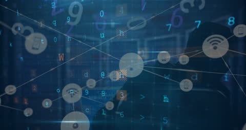 Abstract Technology Network and Hacker Conceptual Design