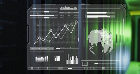 Data Visualization on Digital Interface with Global Network - Download Free Stock Images Pikwizard.com