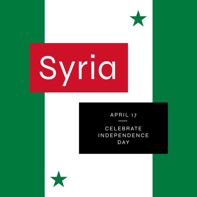 Syria Independence Day Celebration April 17 Poster - Download Free Stock Templates Pikwizard.com