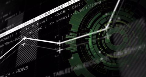 Futuristic data analytics dashboard with hud visual