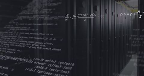 mathematical equations overlaying computer server room - Download Free Stock Images Pikwizard.com