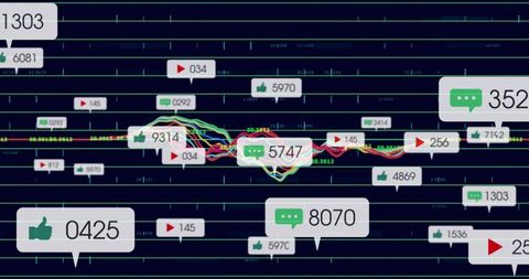 Digital Data Visualization on Dark Grid Interface