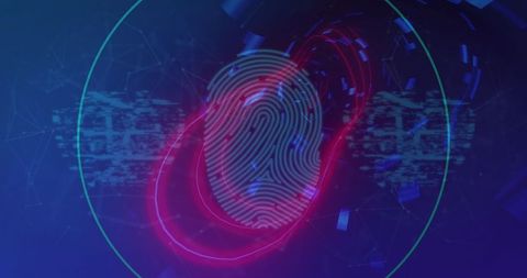 Neon Biometric Fingerprint Pulsing in Futuristic Digital Interface - Download Free Stock Images Pikwizard.com