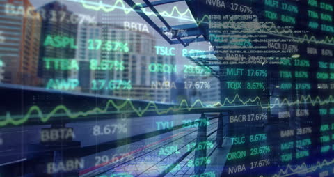 Dynamic Stock Market Display with Rising Figures