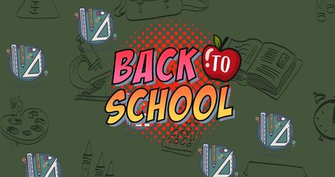 Back to School Illustration Featuring Iconic School Supplies