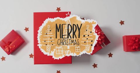 Festive Christmas Scene with Gifts and Decorative Elements