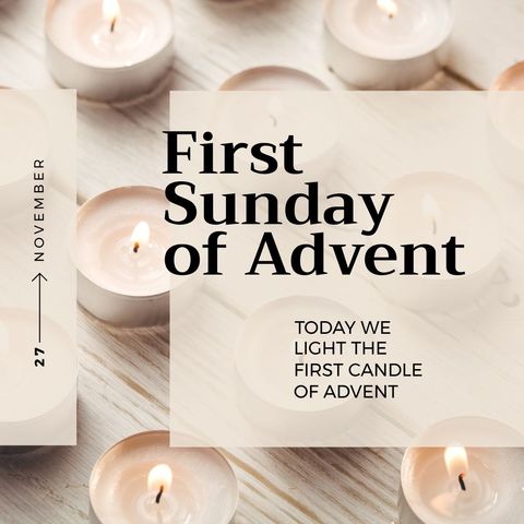 First sunday of advent candle lighting with delicate tealights