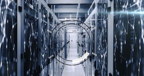high-tech data center with digital dashboard overlay - Download Free Stock Images Pikwizard.com
