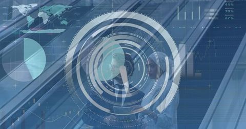 Diverse Businesspeople Analyzing Global Financial Data Interface