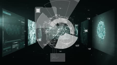 Innovative Digital Data Processing Animation with Futuristic Elements