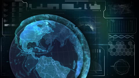 Futuristic Digital Globe Interface Highlighting Global Connectivity