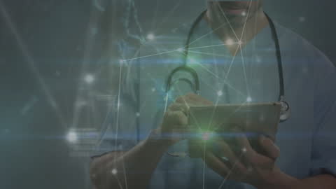 Health Worker Exploring Digital Medical Connections