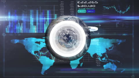 Futuristic Digital Data Processing Over Globe Concept