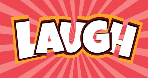 Comic-Style LAUGH Text with Vibrant Radial Background