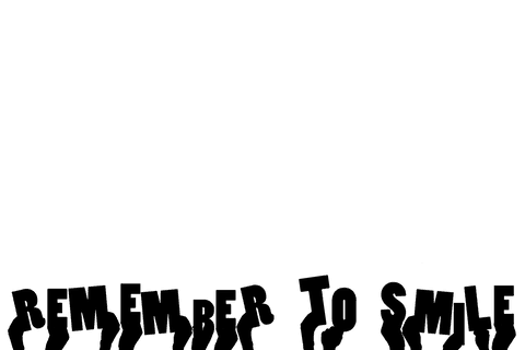 Motivational hands with remember to smile text on transparent background