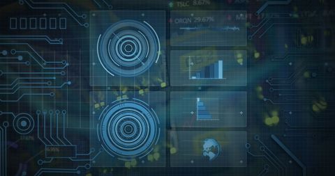 Futuristic Data Interface with Digital Charts and Graphics - Download Free Stock Images Pikwizard.com