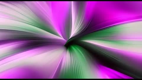 Vibrant Abstract Motion of Green and Purple with Metallic Touch