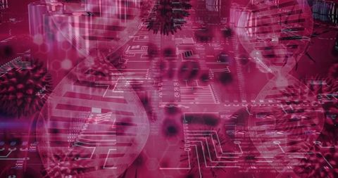 Futuristic Biomedical Technology Concept with DNA Helix