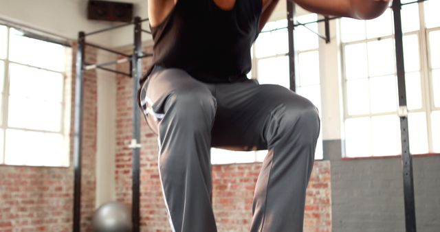 Athletic Man Performing Box Jumps in Urban Gym - Download Free Stock Images Pikwizard.com