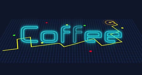 neon coffee sign with gps navigation theme - Download Free Stock Images Pikwizard.com