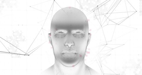 Abstract Digital Head with Mathematical Mesh Network - Download Free Stock Images Pikwizard.com