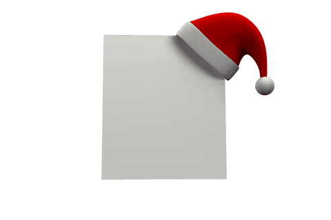 Christmas Banner With Santa Hat and Transparent Background