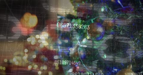 Digital Overlay and Festive Holiday Lights Fusion - Download Free Stock Images Pikwizard.com