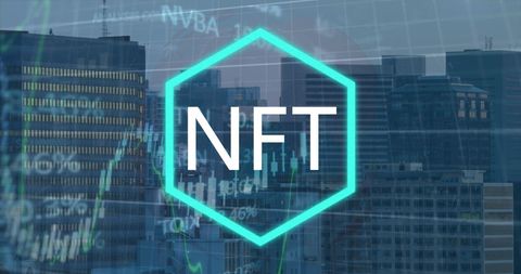 nft technology on dark city skyline background - Download Free Stock Images Pikwizard.com