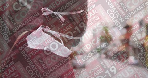 Covid-19 Impact Illustrated with Masked African American Man