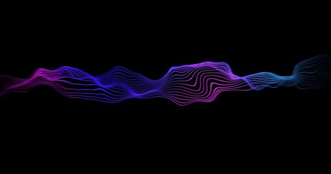 Digital Wave with Gradient Lines on Black Background - Download Free Stock Images Pikwizard.com