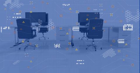 Office Environments Enhanced with Global Financial Data Overlay - Download Free Stock Images Pikwizard.com