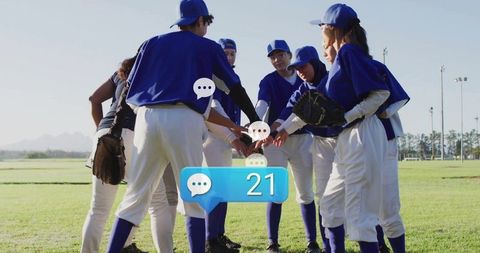 Women Athletes Forming Team Spirit on Baseball Field