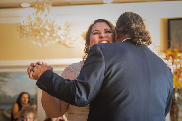 Bride Dancing with Father at Wedding Reception, Smiling Happily - Download Free Stock Images Pikwizard.com