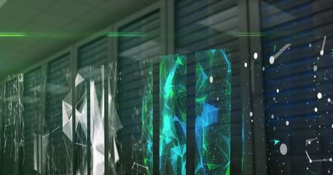 Digital Network Graphics Overlaying Data Servers for Technology Concept - Download Free Stock Images Pikwizard.com