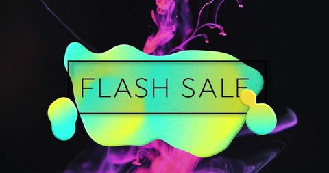 Colorful Flash Sale Advertisement with Fluid Shapes