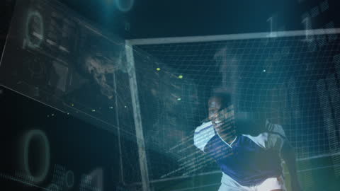 Animated Data Processing Over Soccer Goalkeeper