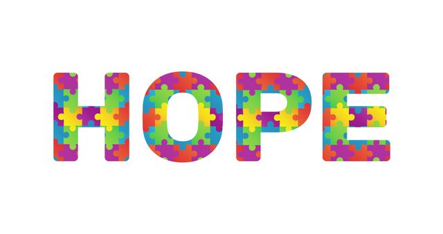 Hope made with Multicolored Puzzle Pieces for Autism Awareness - Download Free Stock Images Pikwizard.com