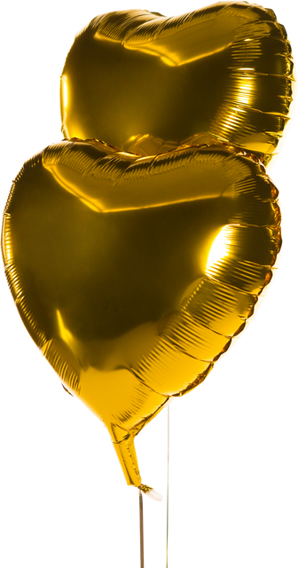 Golden Heart-Shaped Balloons on Transparent Background - Download Free Stock Videos Pikwizard.com