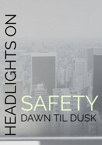Headlights On Safety: Cityscape Emphasizing Road Safety at Dusk - Download Free Stock Templates Pikwizard.com
