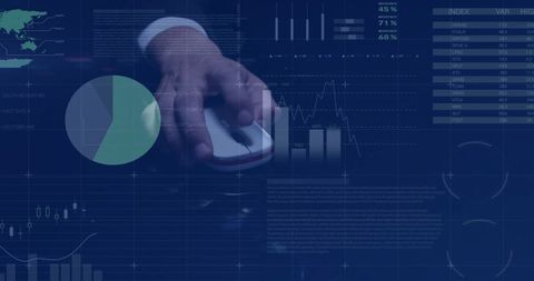 financial data display with businessman using computer mouse - Download Free Stock Images Pikwizard.com