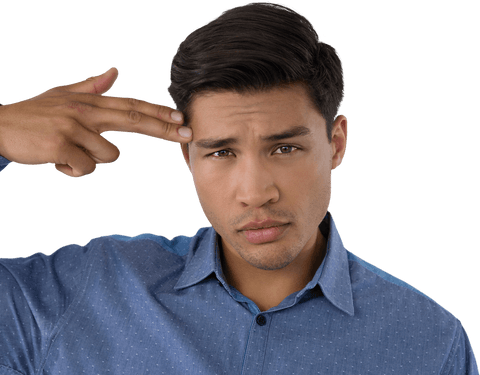 Transparent Portrait of Businessman with Thoughtful Gesture - Download Free Stock Videos Pikwizard.com
