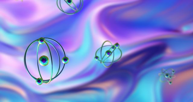 Futuristic 3D Atom Models on Vibrant Abstract Background - Download Free Stock Images Pikwizard.com