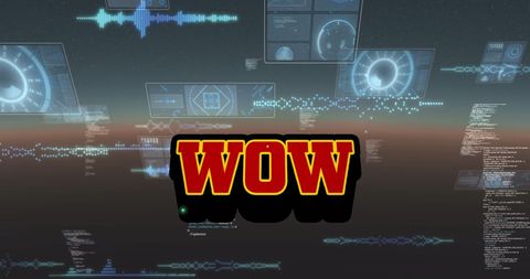 digital data flow with wow highlighted in futuristic design - Download Free Stock Images Pikwizard.com