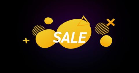 Yellow theme geometric shapes sale promo banner