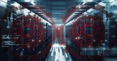 Futuristic Data Processing Hologram on Computer Servers - Download Free Stock Images Pikwizard.com