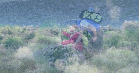 Adventure Seekers Hiking in Scenic Wilderness