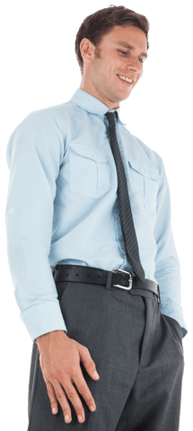Transparent Background: Smiling Businessman in Formal Attire
