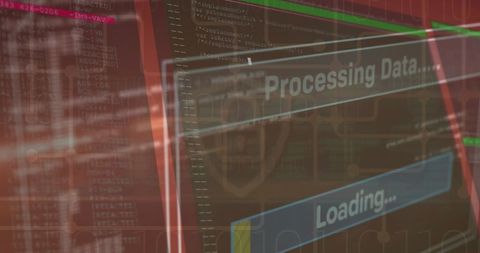 Cybersecurity Interface: Data Processing with Digital Shield Icon - Download Free Stock Images Pikwizard.com
