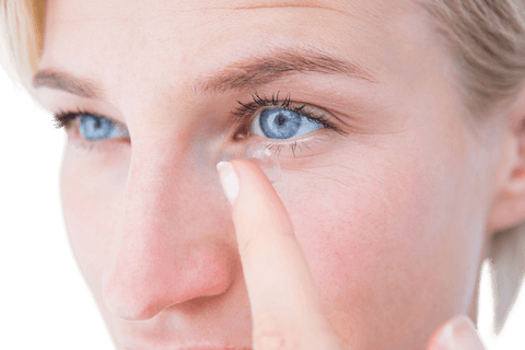 transparent contact lens application by blonde woman - Download Free Stock Videos Pikwizard.com